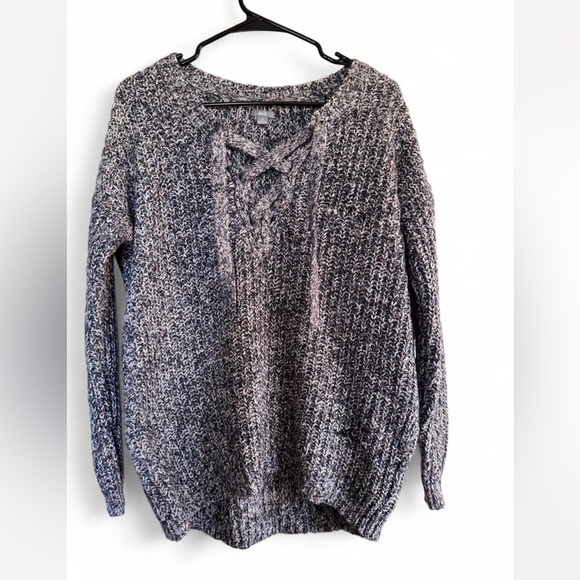 aerie Sweaters - Aerie V-Neck Knit Sweater in Gray
